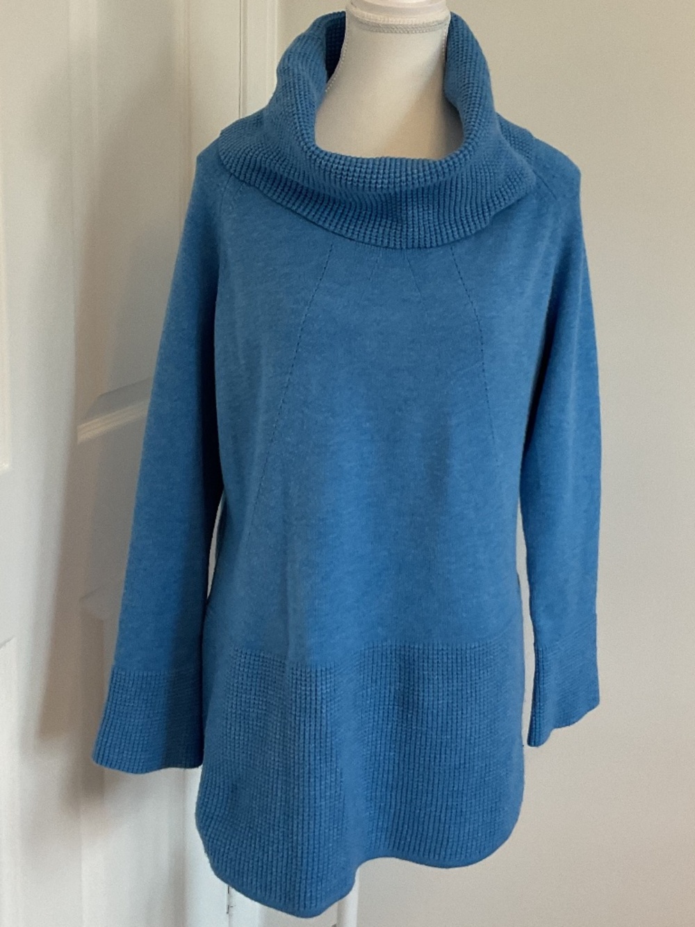 ✨Elena Wang Blue Cowl Neck Sweater - size L